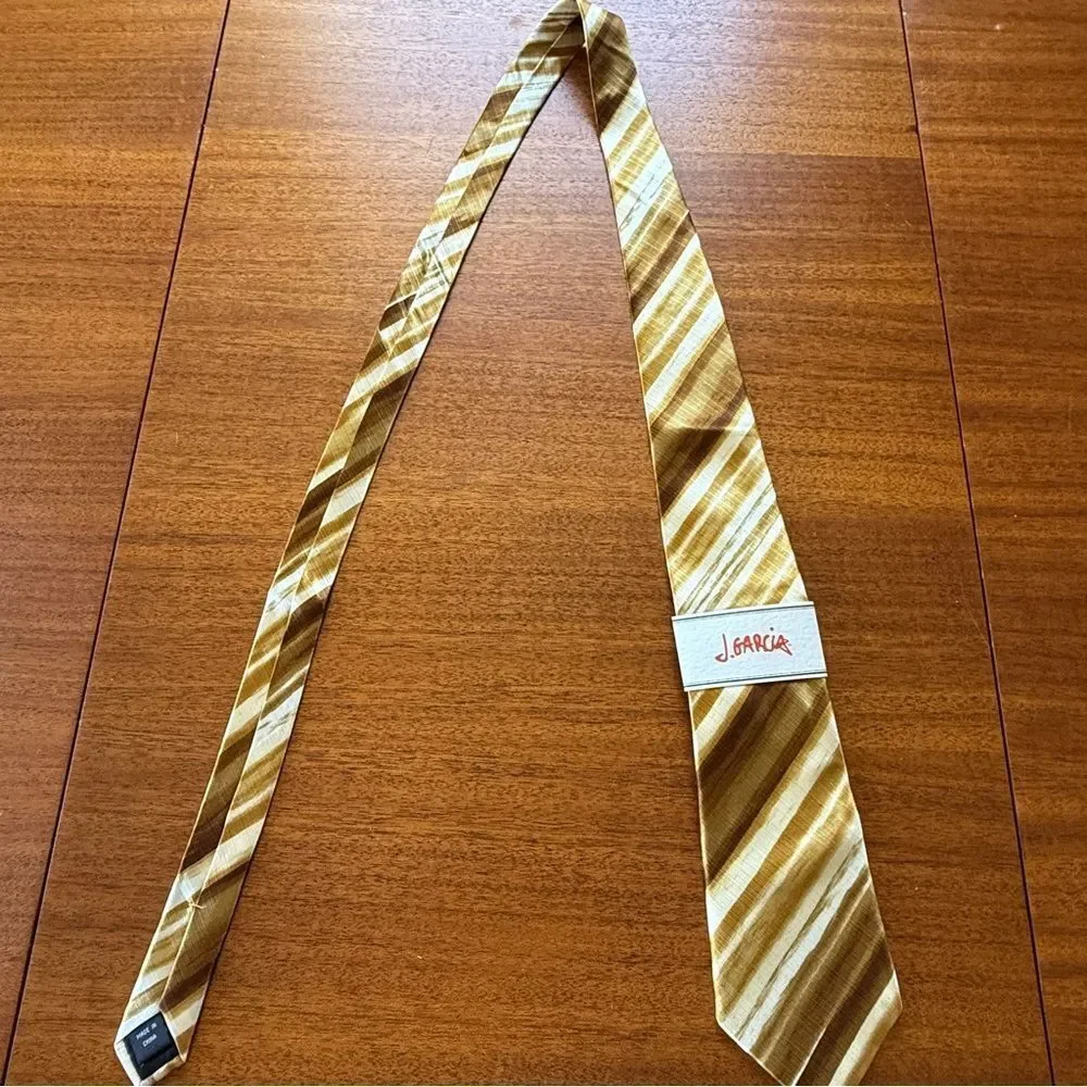 NWT Jerry Garcia 100% Silk Tie Collection Fifty-Four Northern Lights Gold White